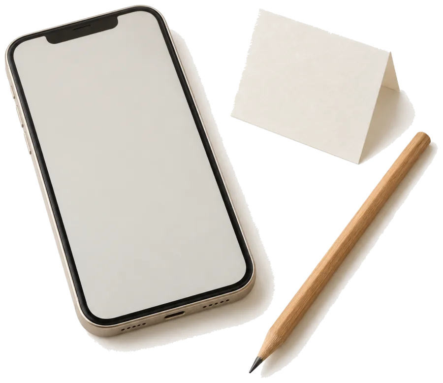 スマートフォンとメモ（イメージ）